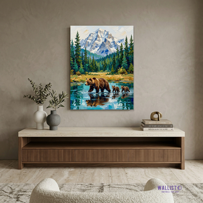 Grizzly Family Crossing