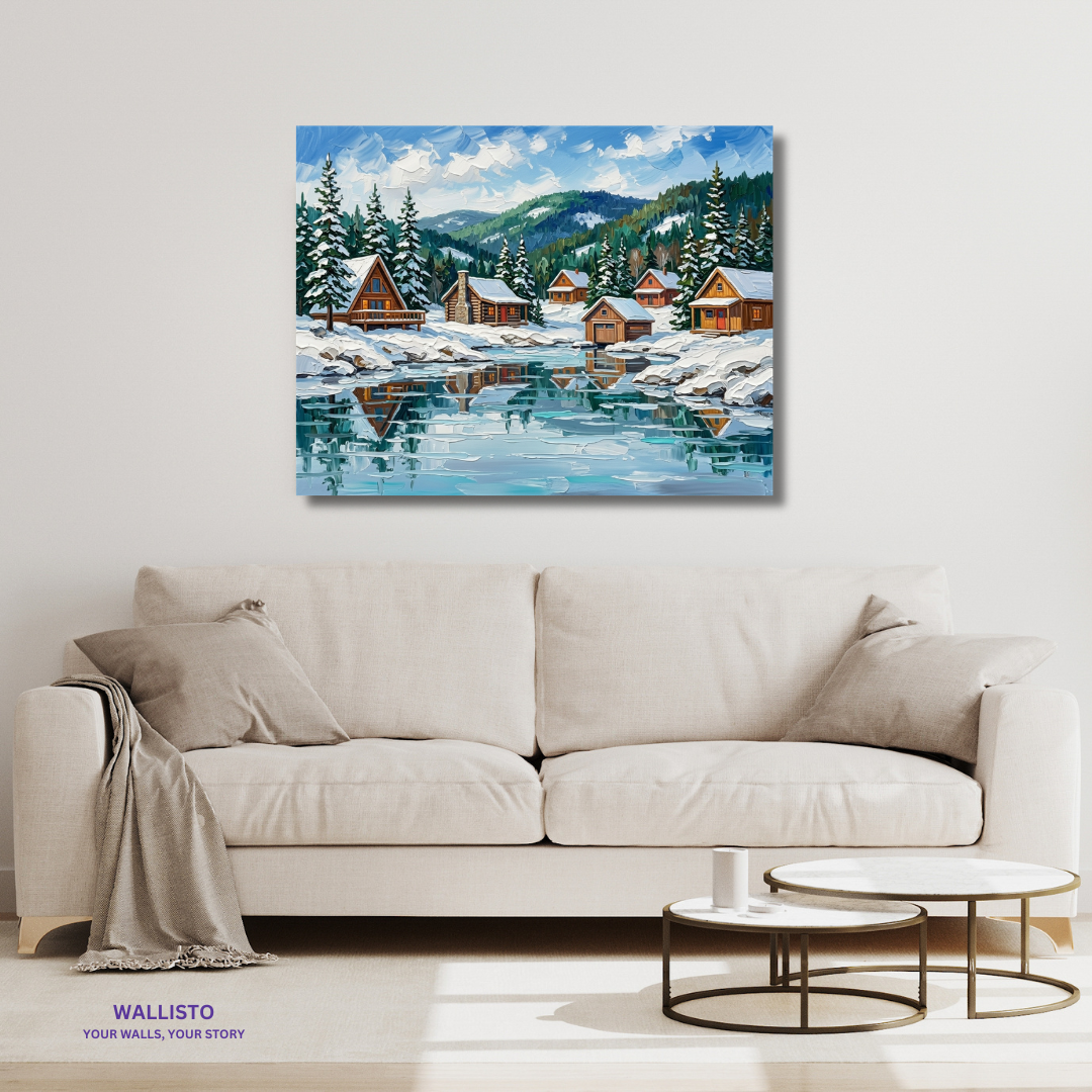 Snowy Lakeside Retreat