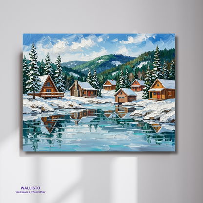 Snowy Lakeside Retreat